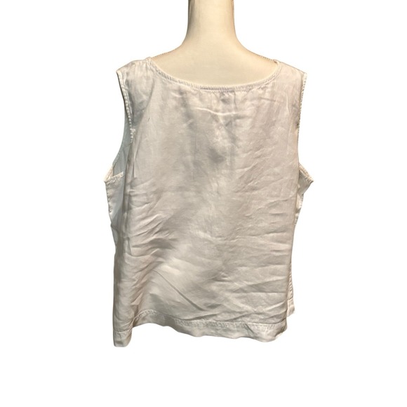 Kate Hill Woman‎ 3X White 100% Linen Sleeveless Tank Top Blouse Lightweight - Picture 2 of 5
